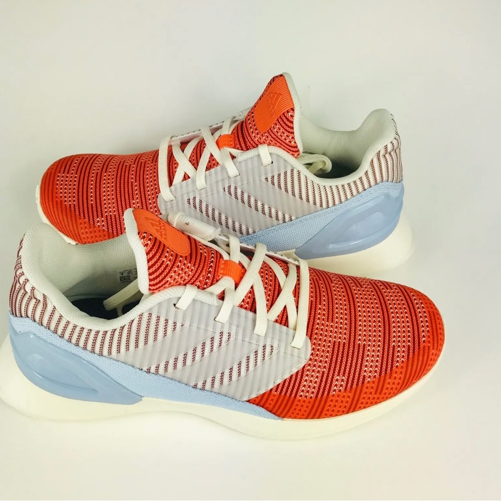 Adidas rapid run running  orange white blue lace up sneaker shoes NWOT s…